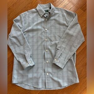 Orvis Active Fit Mens Gray/White Plaid Casual Button Down Medium Pocket